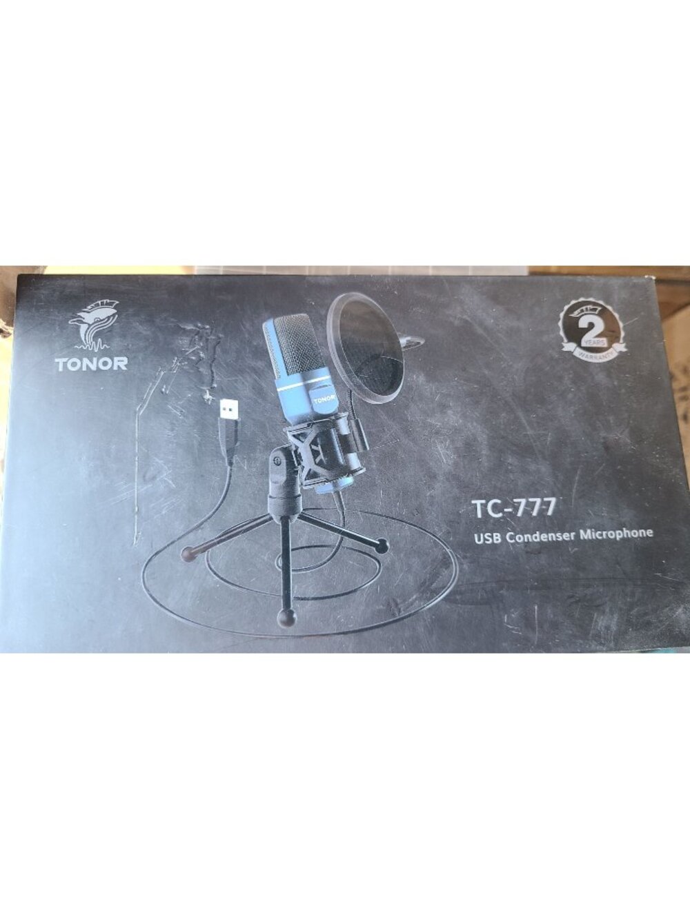 TONOR TC-777 USB Condenser Microphone Kit w/ Stand & Pop Filter New Open Box